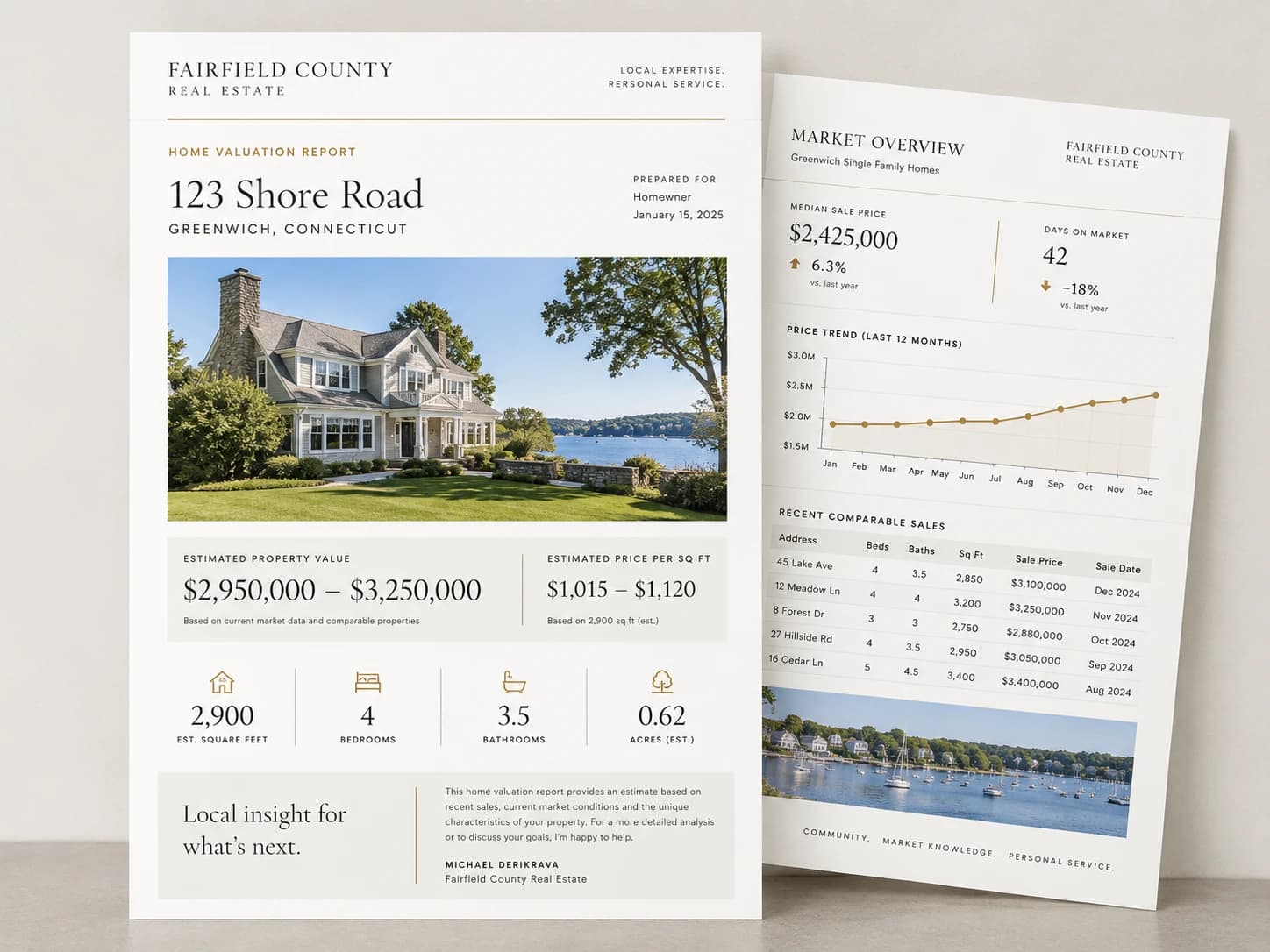Sample Fairfield County home valuation report